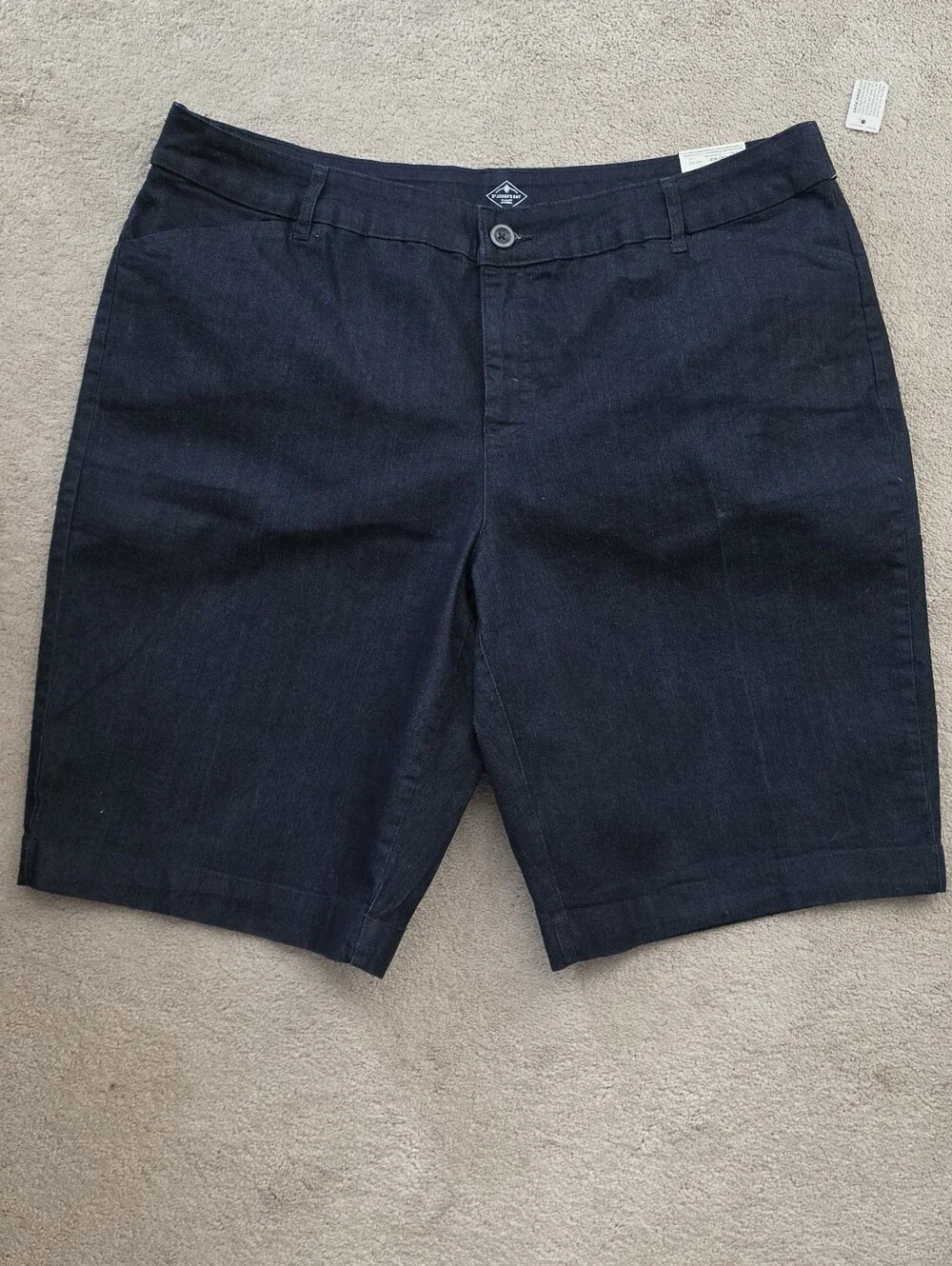 St. John's Bay Navy Flat-Front Women's Bermuda Shorts 20W